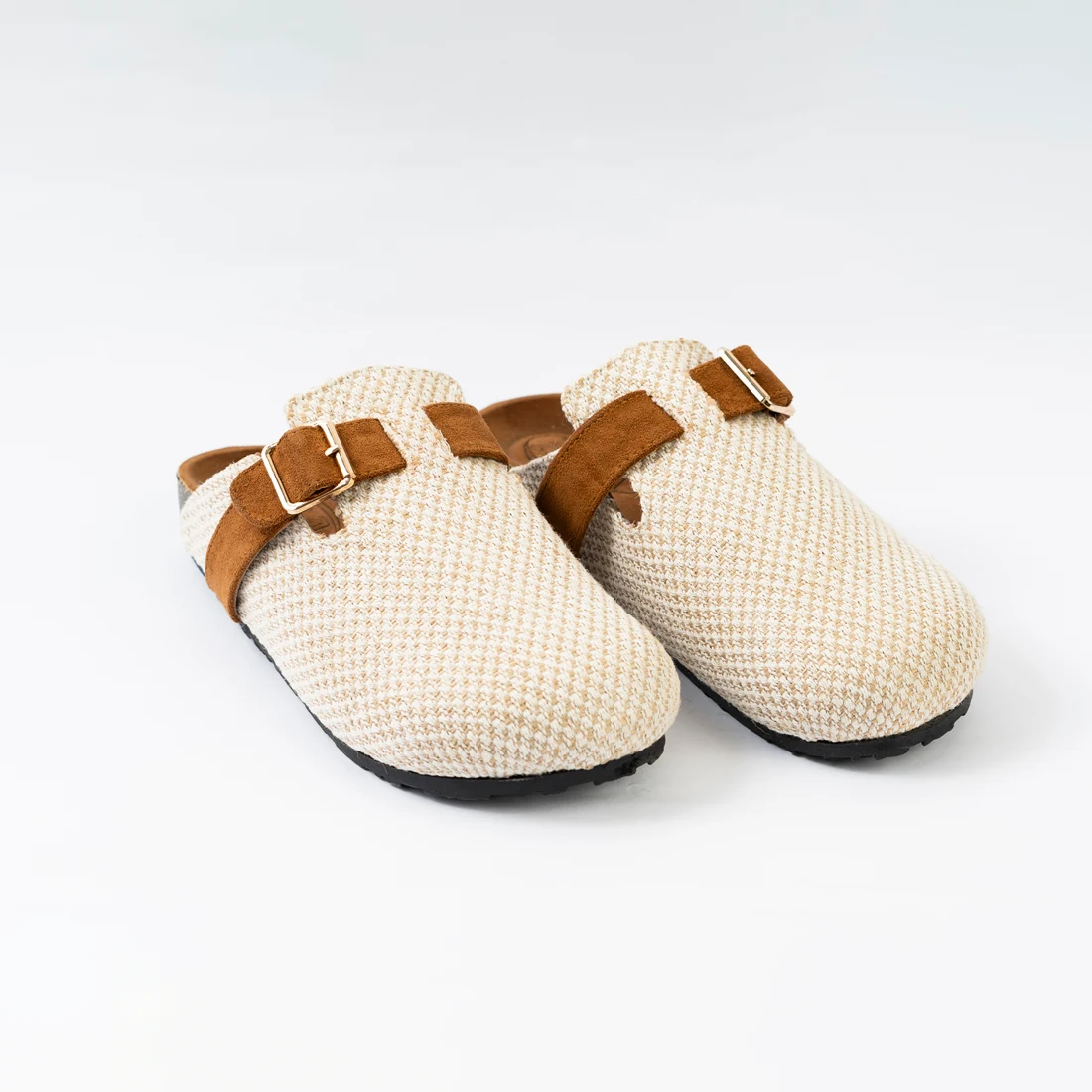 Woven cream ARA clogs