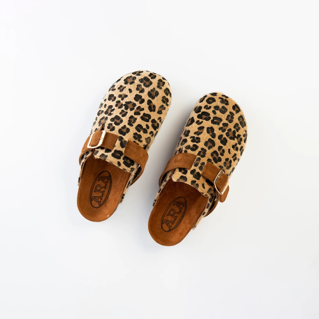 Leopard print ARA clogs